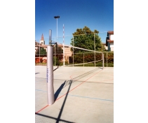 Mobile volleyball system with sockets, galvanized, with net extension