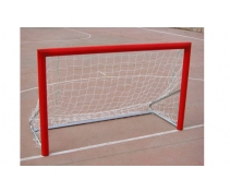 Freestanding soccer goals 170x105 in aluminium section diam. 80 mm., welded corner joints.