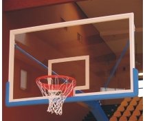 Glass backboard thickness mm. 12 with frame180x105cm
