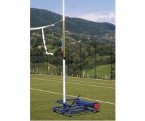 Freestanding portable volleyball system, with ballast and wheels